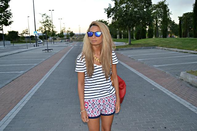 BLUE PRINTED SHORTS Buenos días!!! Hoy os traigo un look ...