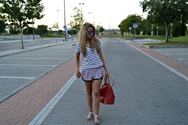 BLUE PRINTED SHORTS Buenos días!!! Hoy os traigo un look ...