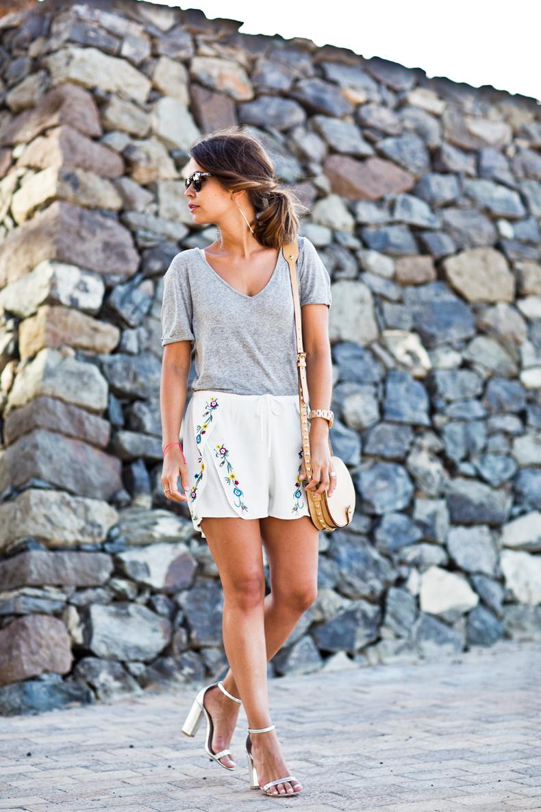 Floral Embroidered Shorts