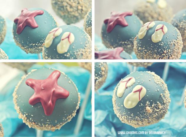 cakepops diseño verano - cakepops playeros