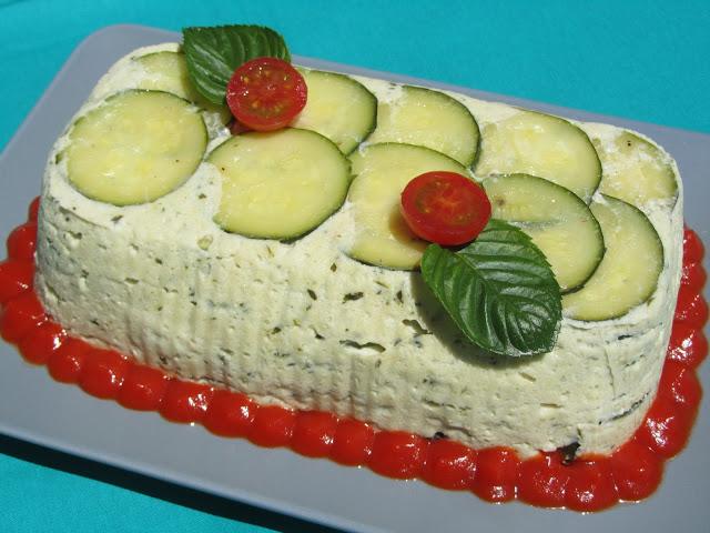 Pastel de pollo y calabacín al vapor