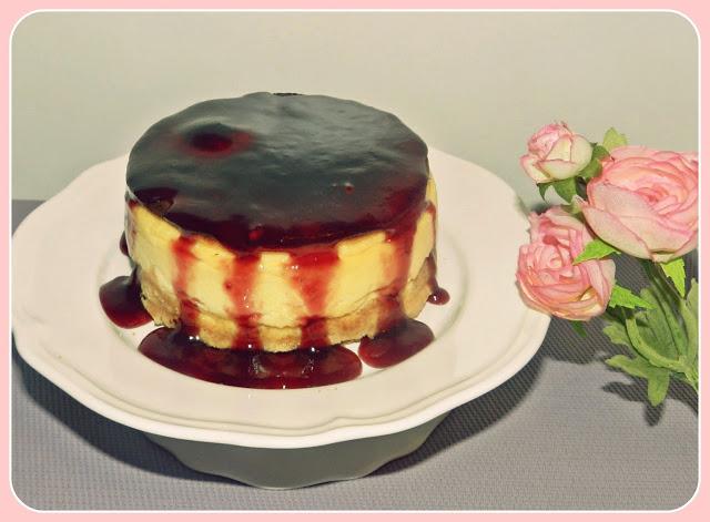 Cheesecake / Tarta de queso con mermelada de moras
