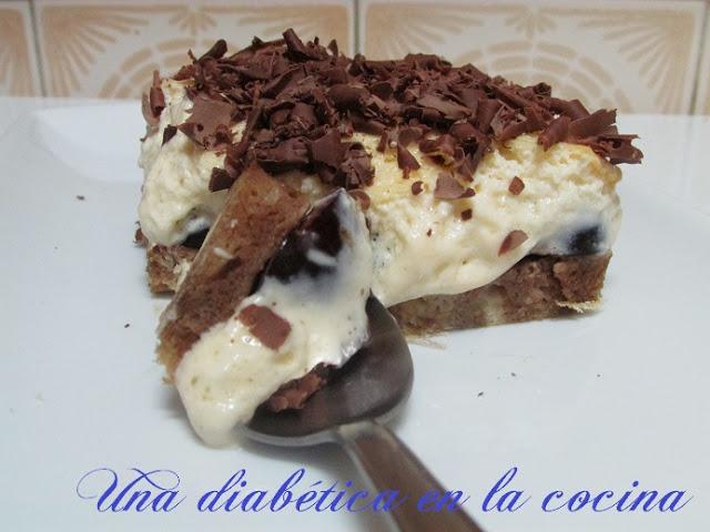 Tiramisú de cerezas apto para diabéticos