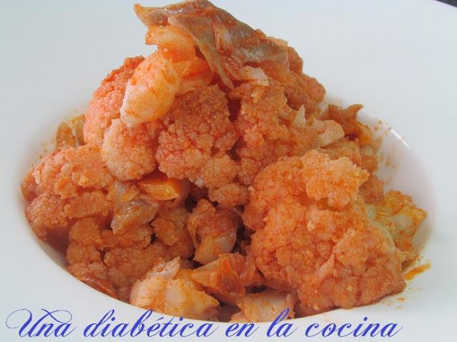 Coliflor al ajoarriero con bacalao desmigado