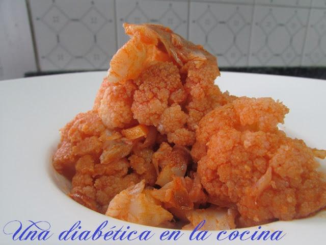 Coliflor al ajoarriero con bacalao desmigado