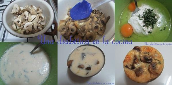 Flan salado de champiñones, queso y langostinos al aroma de menta