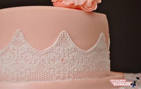 tarta encaje5 Tarta con encaje comestible