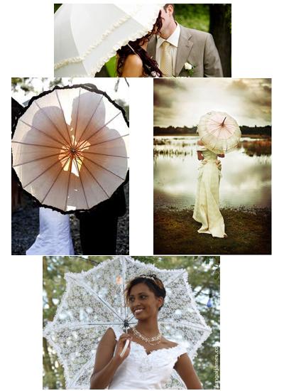 Novias con sombrillas boda