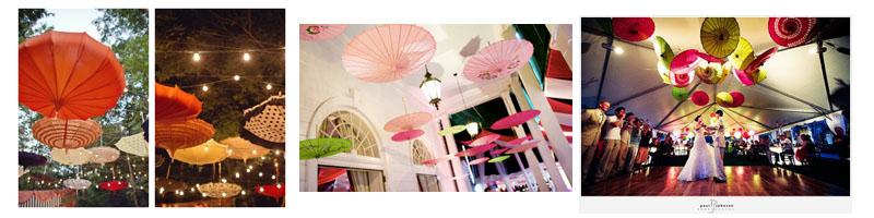 Decoración boda sombrillas