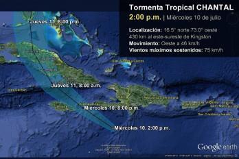 Tormenta Chantal Cobra primera victima, Un Bombero de Bonao