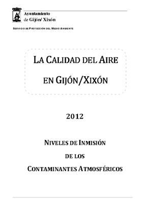 Informe sobre la Calidad del Aire en Gijón durante 2012