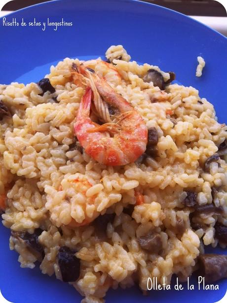 RISOTTO CON LANGOSTINOS Y SETAS