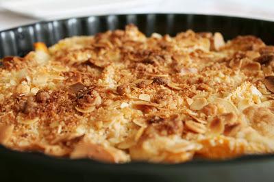 Receta Crumble de melocotón