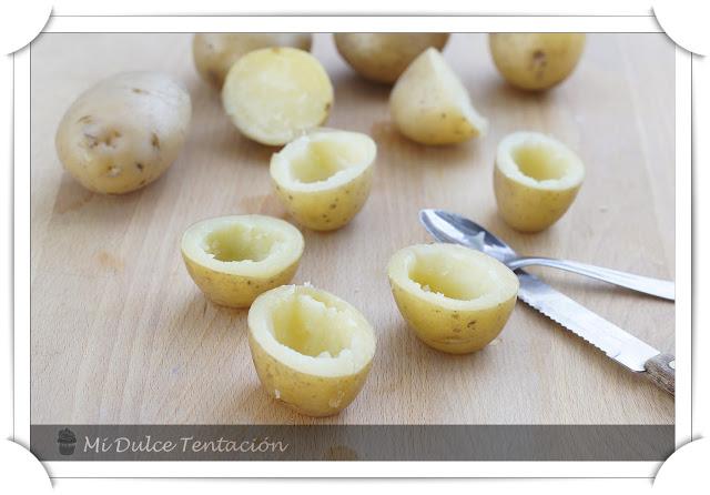 Patatas Rellenas de Salmorejo Don Simón con Huevo de Codorniz