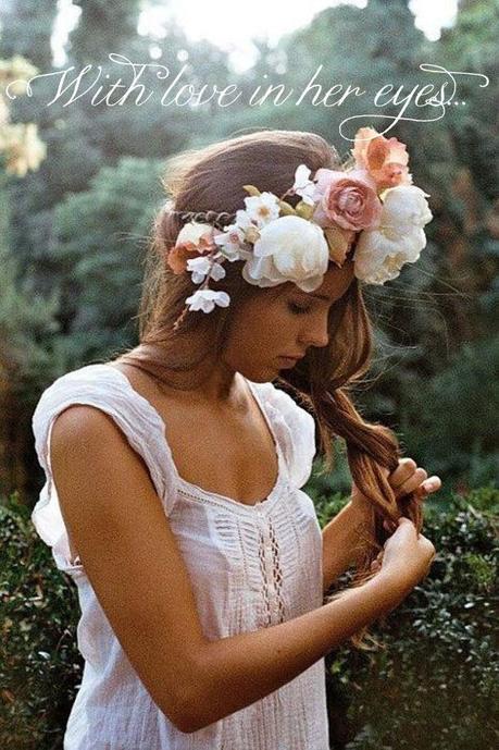 inspiration, flower crowns, brides, rustic wedding, novias, coronas de flores, invitadas con flores, flores para la cabeza, bohochic tocados, cristina blanco, guia de estilo blog, fashion bloggers