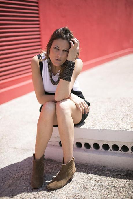 OUTFITS, picho zara, vestido studio, isabel marant dicker boots, mesh, elena estaun, mango, 