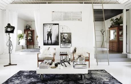 Un toque de negro con estilo rock, en una decoración nordica