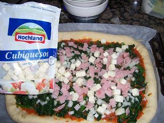 PIZZA ESPECIAL DE ESPINACAS CON QUESO DE CABRA