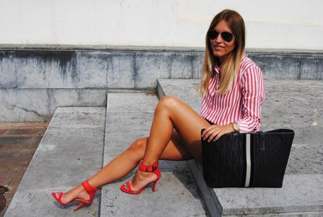 Red sandals. Red sandals.