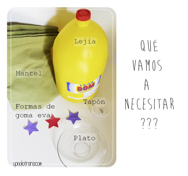 Estampar con lejía un mantel