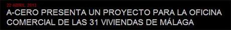 A-cero presenta imágenes de obra de LA OFICINA COMERCIAL DE LAS 31 VIVIENDAS DE MÁLAGA