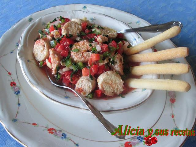 HUEVAS DE MERLUZA EN VINAGRETA