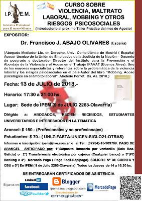 CURSO SOBRE VIOLENCIA, MALTRATO LABORAL, MOBBING Y OTROS RIESGOS