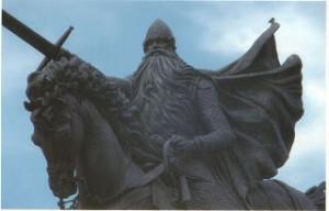 El Cid y la Virgen de la Almudena Estatua del Cid Campeador en la cudad española de Burgos.