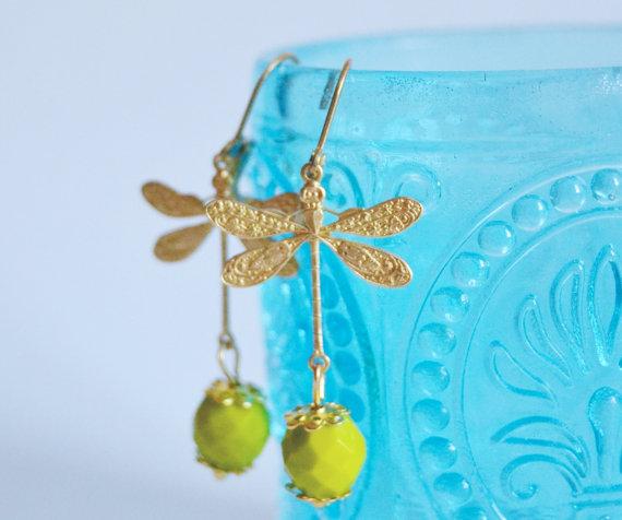 Dragonfly vintage earrings