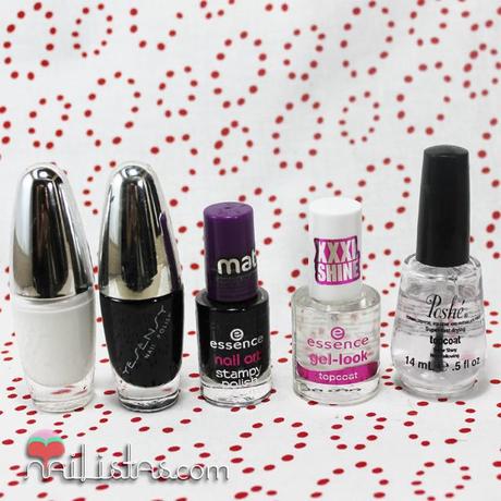 Top coats y pintauñas blanco y negro