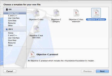 Nuevo protocolo en Xcode