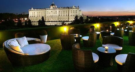 p Fantásticas vistas desde la terraza en los Jardines de Sabatini