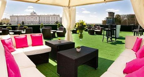 q Fantásticas vistas desde la terraza en los Jardines de Sabatini