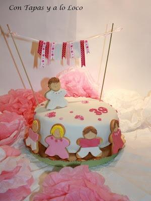 Tarta de fondant para cumple de Caridad