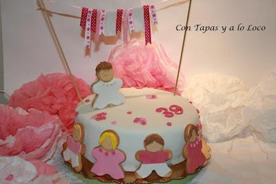 Tarta de fondant para cumple de Caridad