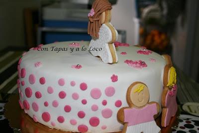 Tarta de fondant para cumple de Caridad