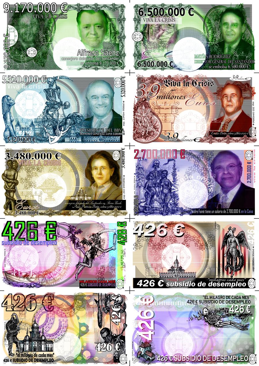 Instalación sobre la CRISIS. La banca y el pueblo.