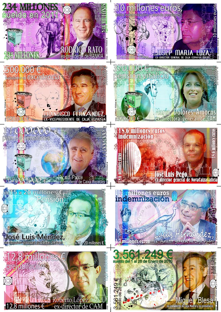 Instalación sobre la CRISIS. La banca y el pueblo.