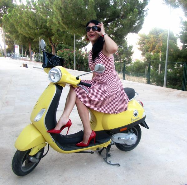 Vestido Damero rojo y blanco