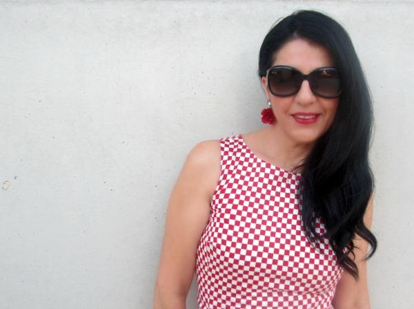 Vestido Damero rojo y blanco