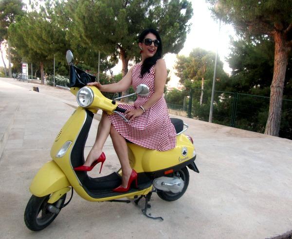 Vestido Damero rojo y blanco