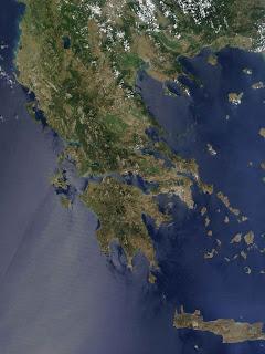 Vista de Grecia desde el espacio
