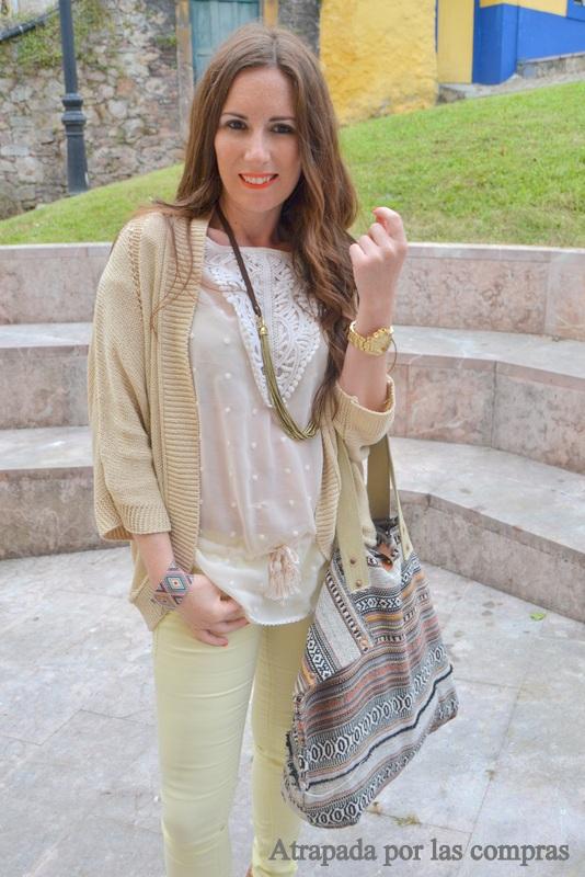 YELOW PANTS & ETHNIC BAG