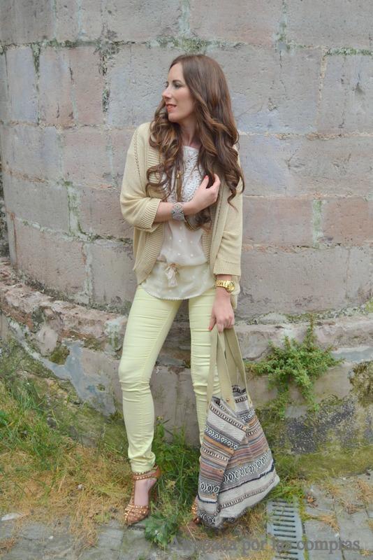 YELOW PANTS & ETHNIC BAG