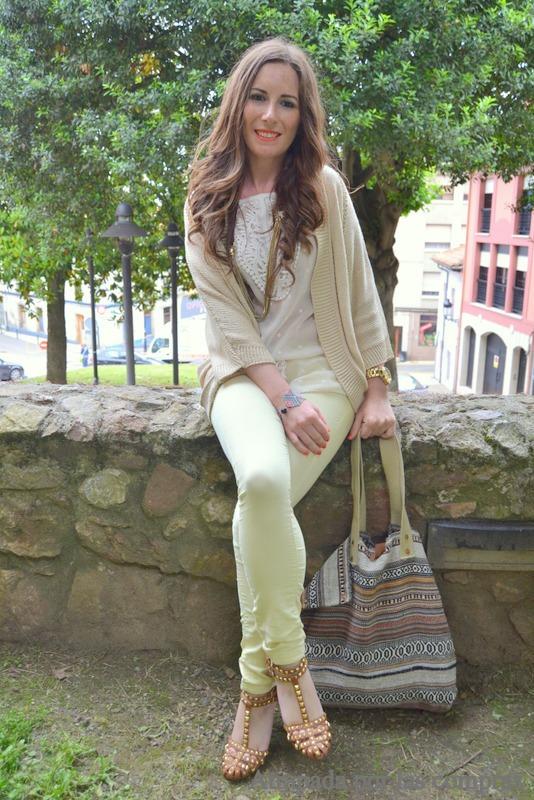 YELOW PANTS & ETHNIC BAG