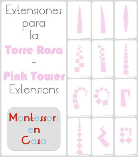 Imprimible extensiones Torre Rosa - Printable Pink Tower extensions