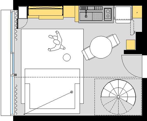 Diseño sorprendente en este mini apartamento
