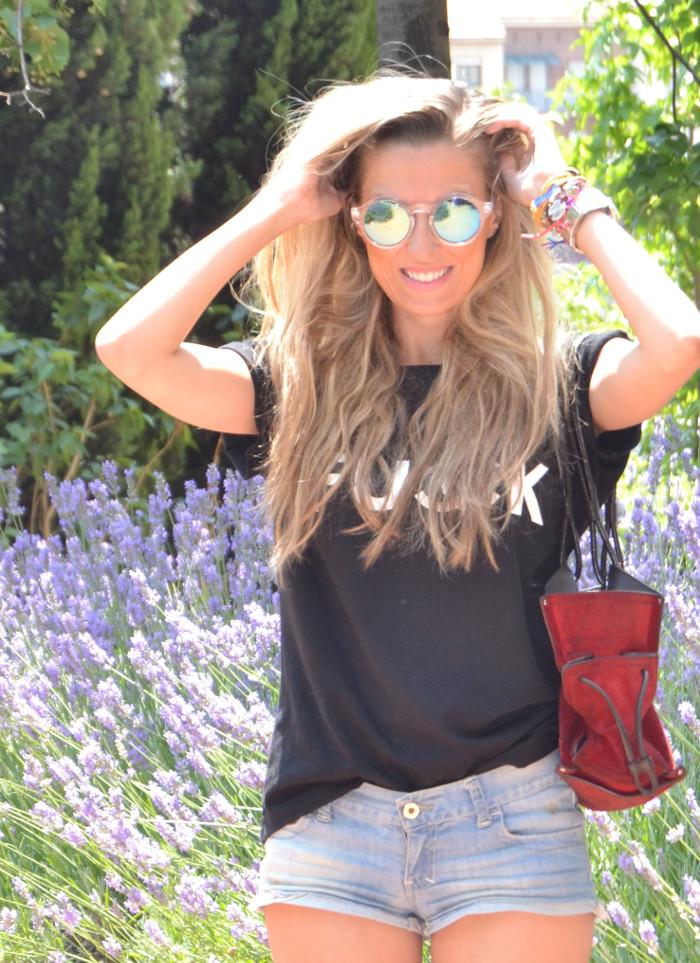 Denim shorts and Louboutin heels