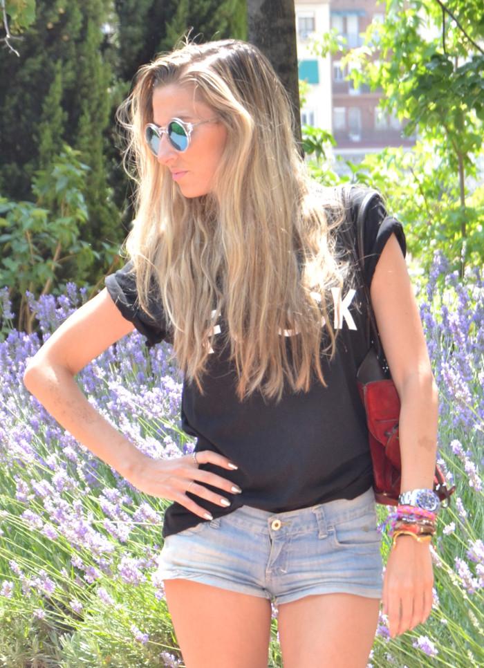 Denim shorts and Louboutin heels