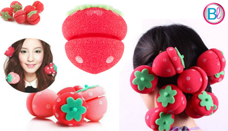 Esponjas rizadoras con forma de fresa